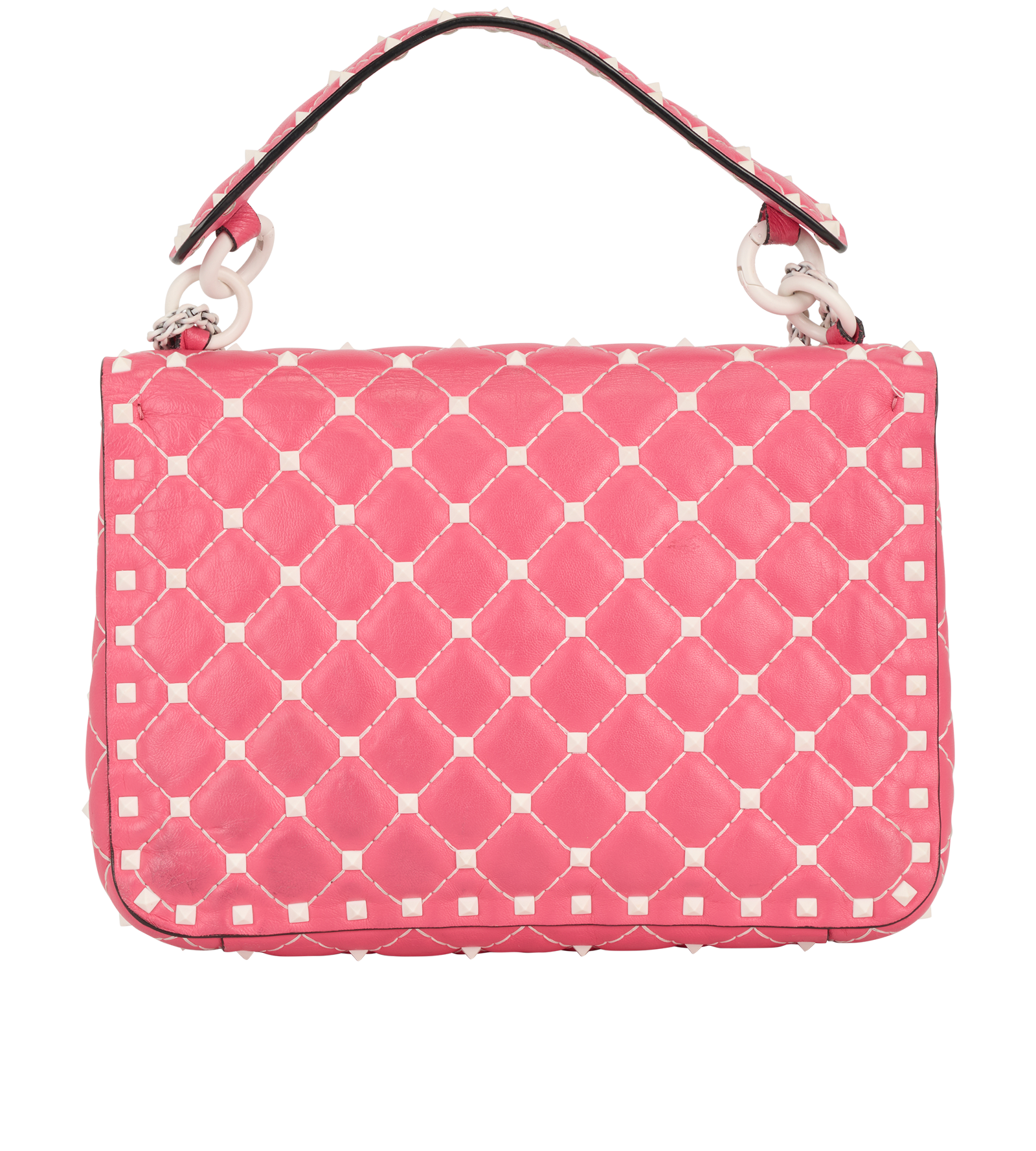 Valentino Rockstud Crossbody, &pound;650, Handbags, Pink/White, Leather, Back view